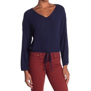 WHITE WILLOW | Navy Long Sleeve Top Size M